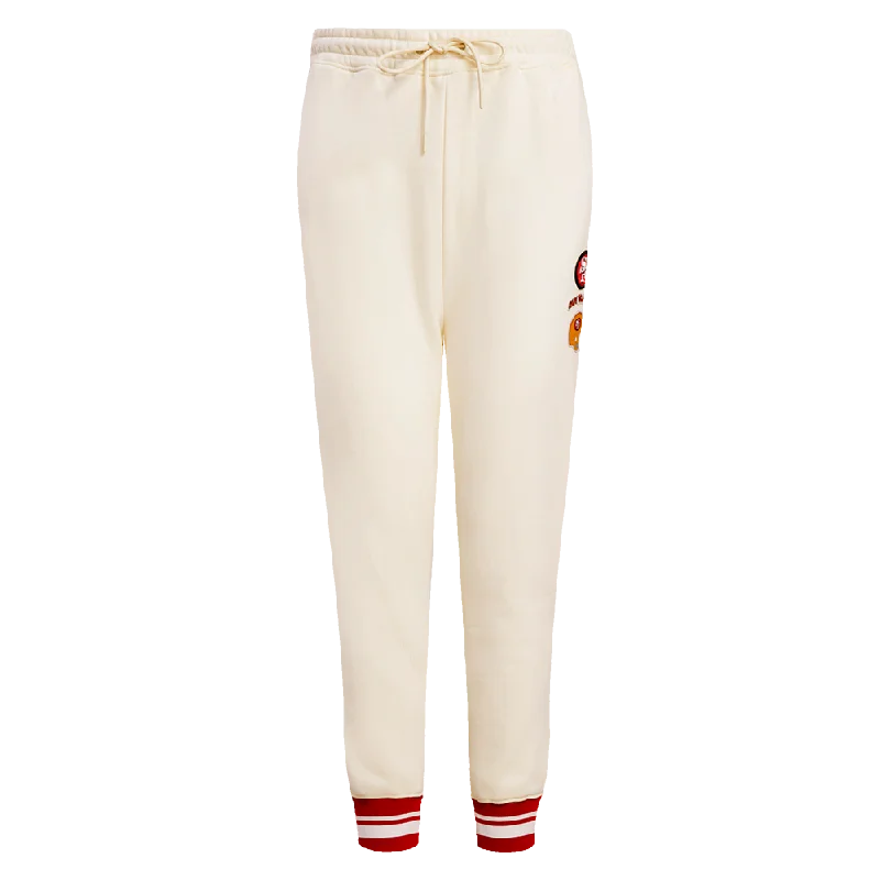 NFL SAN FRANCISCO 49ERS RETRO CLASSIC WOMEN'S SWEATPANT (EGGSHELL/ RED)