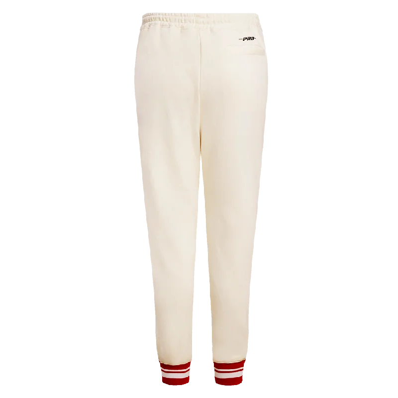 NFL SAN FRANCISCO 49ERS RETRO CLASSIC WOMEN'S SWEATPANT (EGGSHELL/ RED)