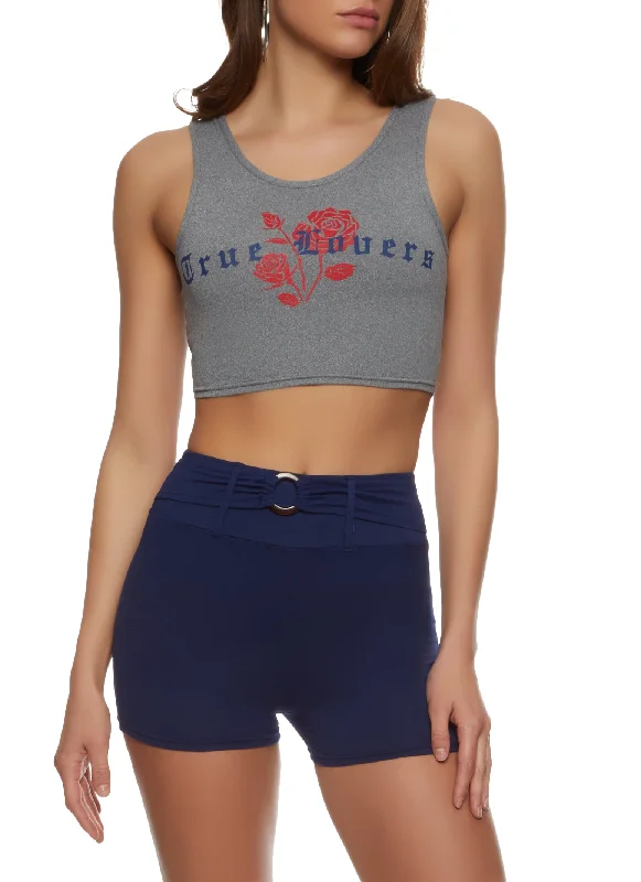 True Lovers Cropped Graphic Tank Top