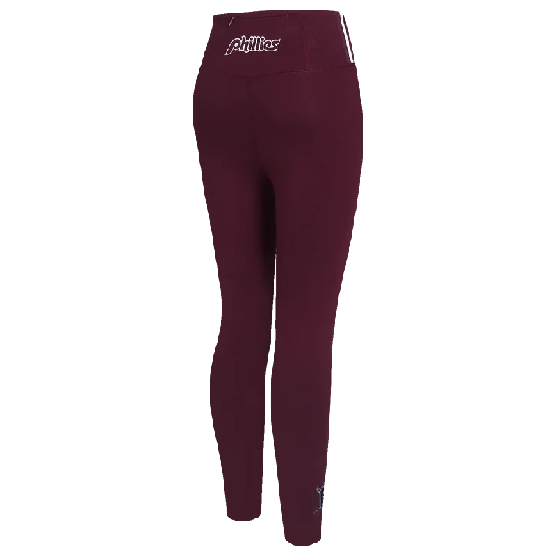 MLB PHILADELPHIA PHILLIES RETRO MASHUP WOMEN'S JERSEY LEGGING (WINE)