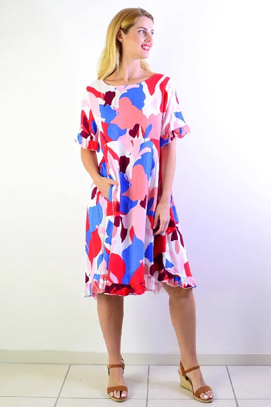 Multicolour Abstract Summer Dress