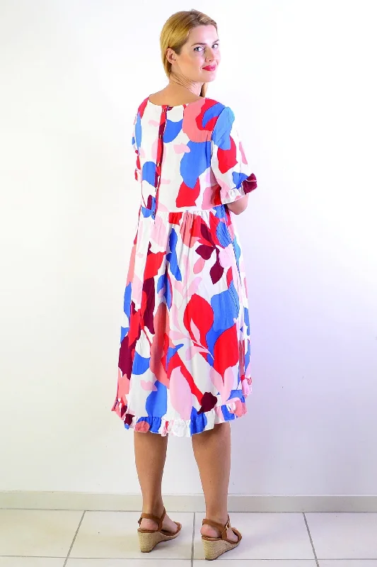 Multicolour Abstract Summer Dress