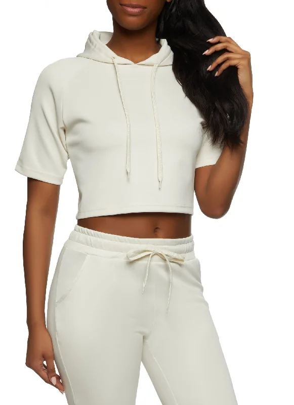 Short Sleeve Cropped Hoodie