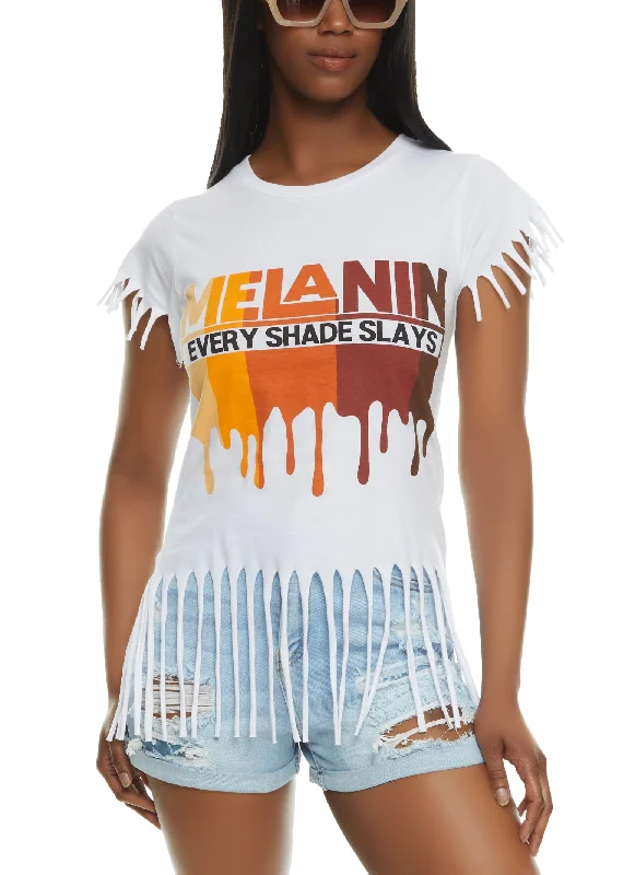 Melanin Every Shade Slays Fringe Graphic Tee