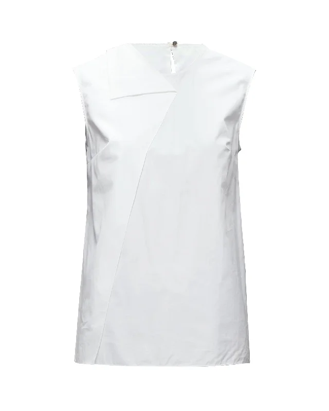 HERMES white sleeveless shirt