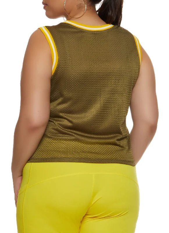 Plus Size Studded New York 95 Basketball Jersey