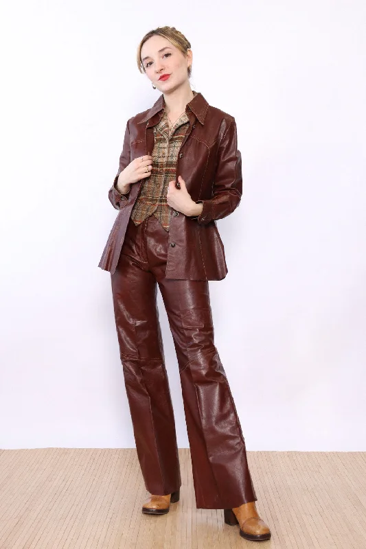 1970s Amaro Leather Suit XS