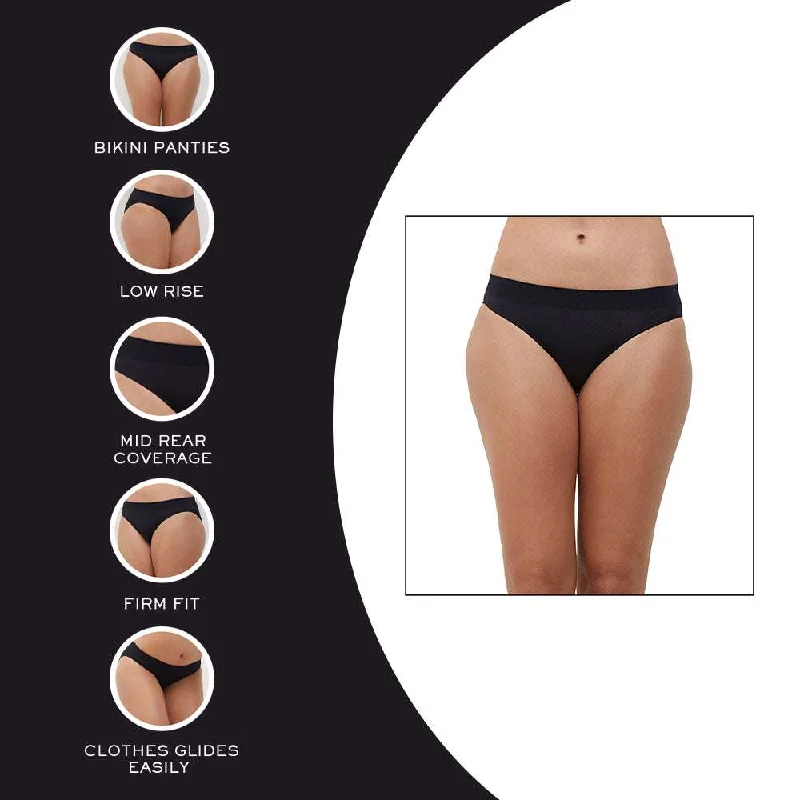 B-Smooth Low Waist Medium Coverage Everyday Wear Bikini Panty - Black