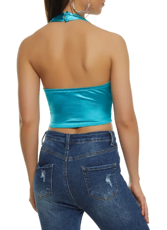 Hook and Eye Halter Crop Top