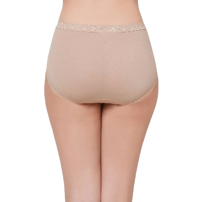 Feel Free Mid Waist Full Coverage Everyday Wear Brief Panty - Beige