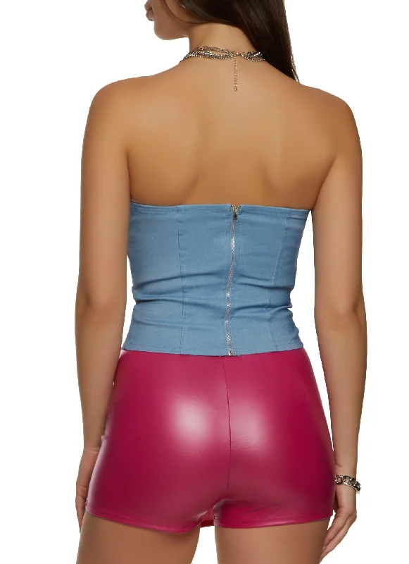 Zip Back Corset Crop Top