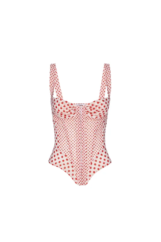 DEVILLE CORSET - WHITE POLKA DOT