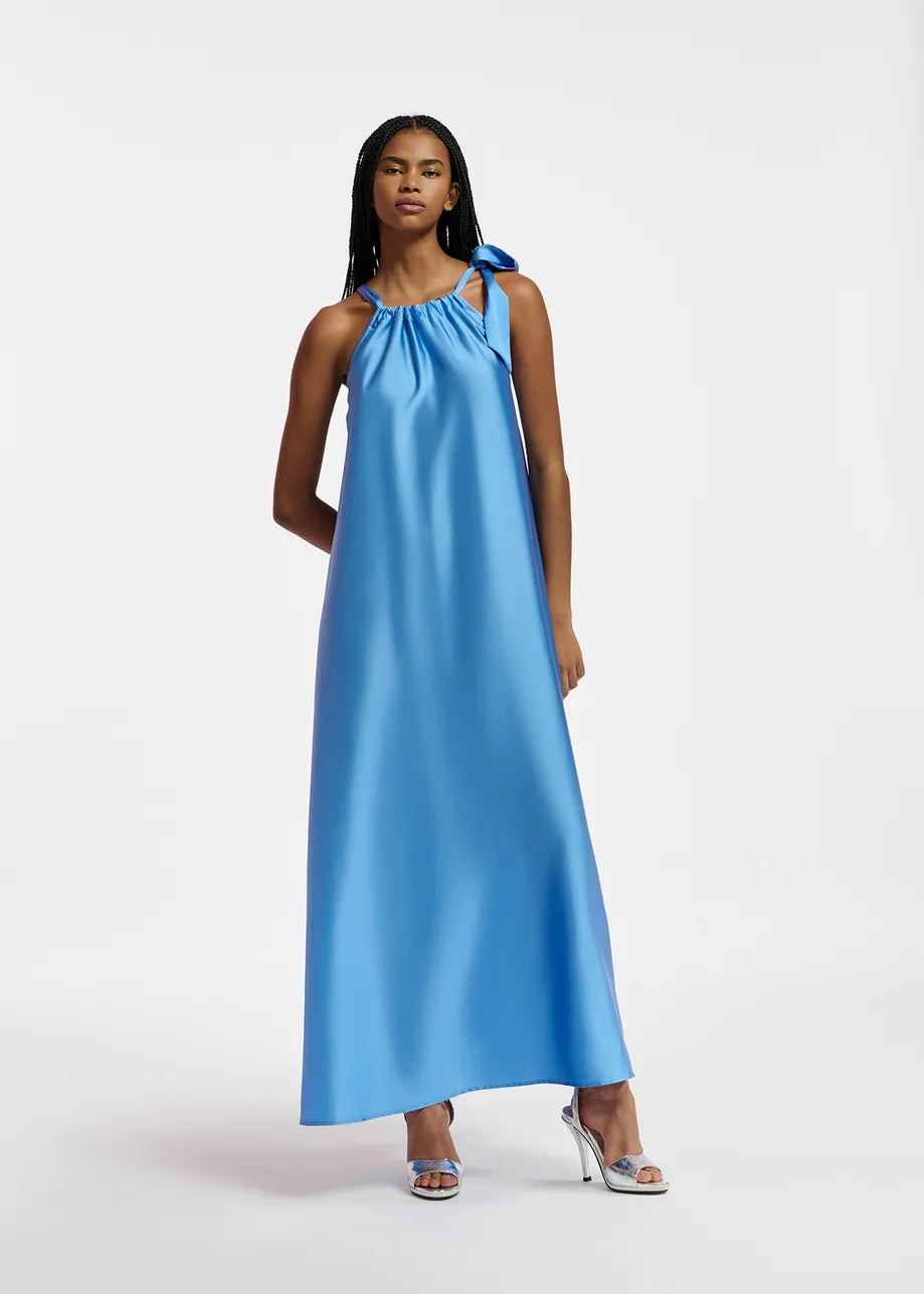 Essentiel Antwerp Famson Halterneck Dress - Bright Sky Blue