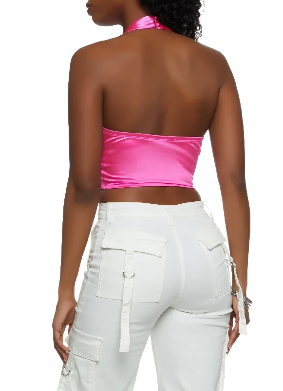 Hook and Eye Halter Crop Top