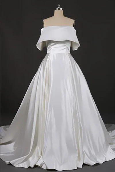 Gorgeous Strapless Ball Gown Long Wedding Dresses Off the Shoulder Bridal Dresses N2289