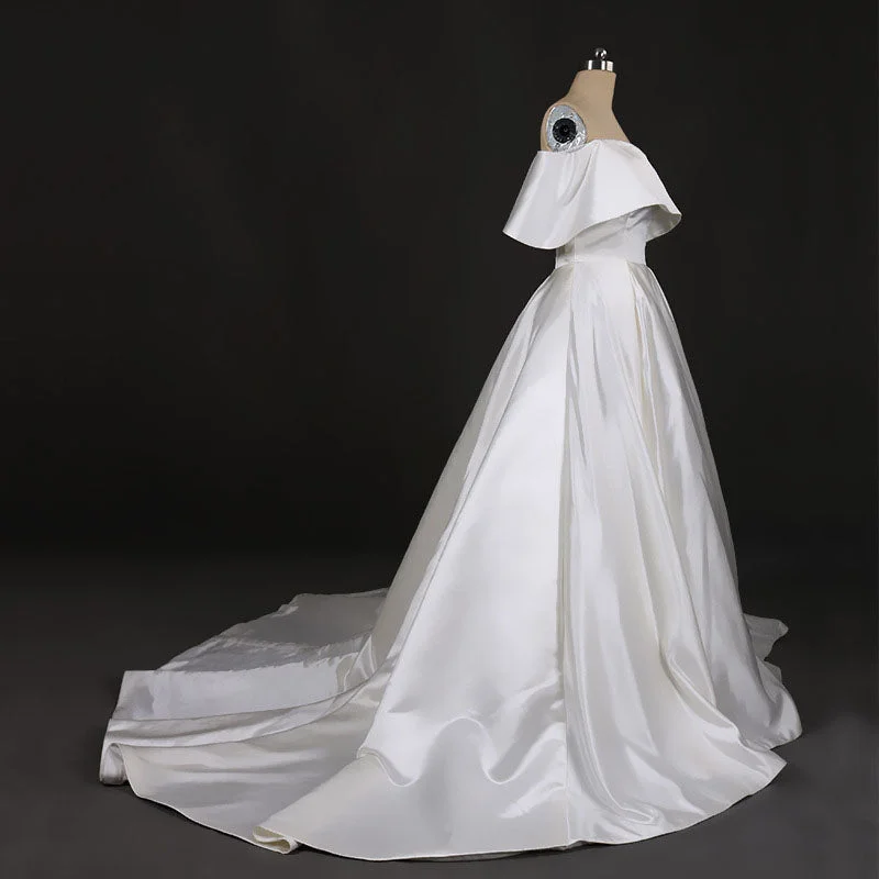 Gorgeous Strapless Ball Gown Long Wedding Dresses Off the Shoulder Bridal Dresses N2289