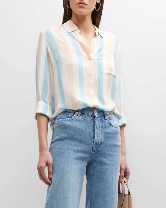 Josephine Striped Button-Front Shirt In Daylight Stripe