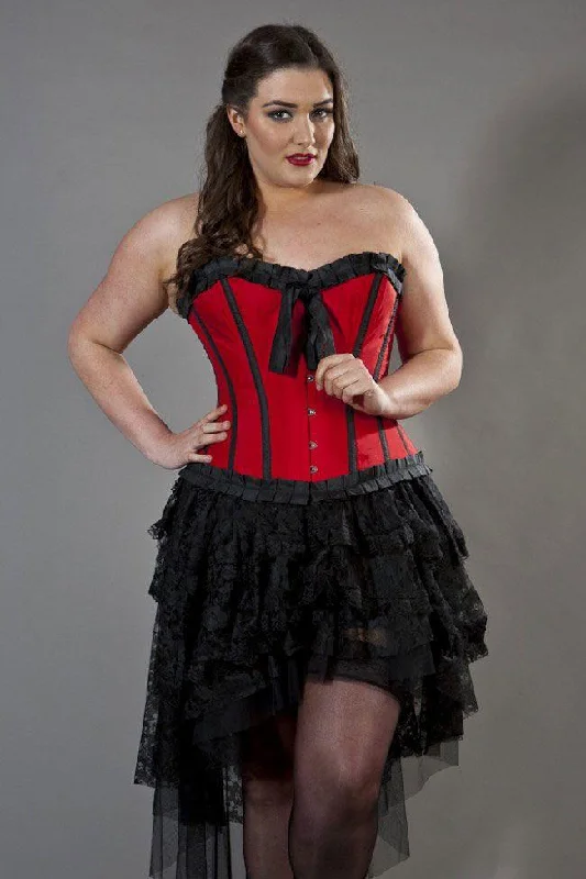 Lily Overbust Plus Size Corset In Taffeta