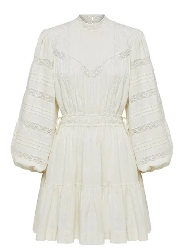 Off White Embroidered Mini Dress Loom