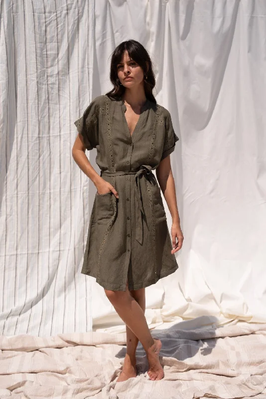 Maison Anje Izumia Dress - Khaki