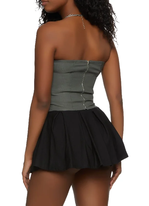 Zip Back Corset Crop Top