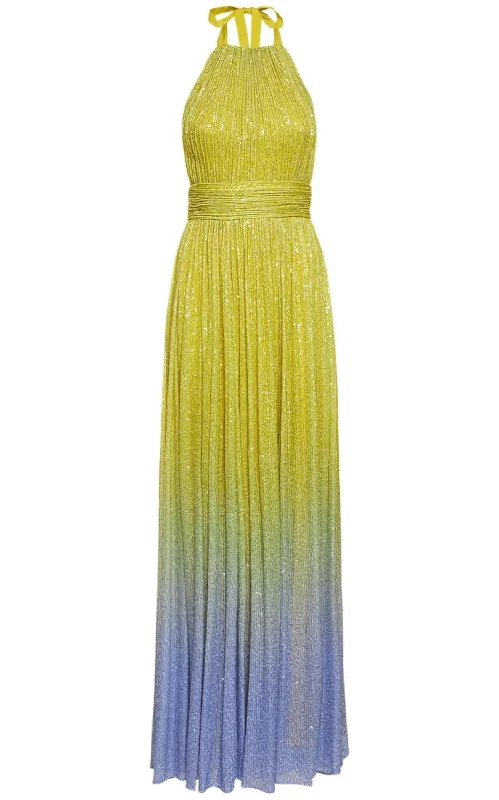 Ombre Sequined Chiffon Gown