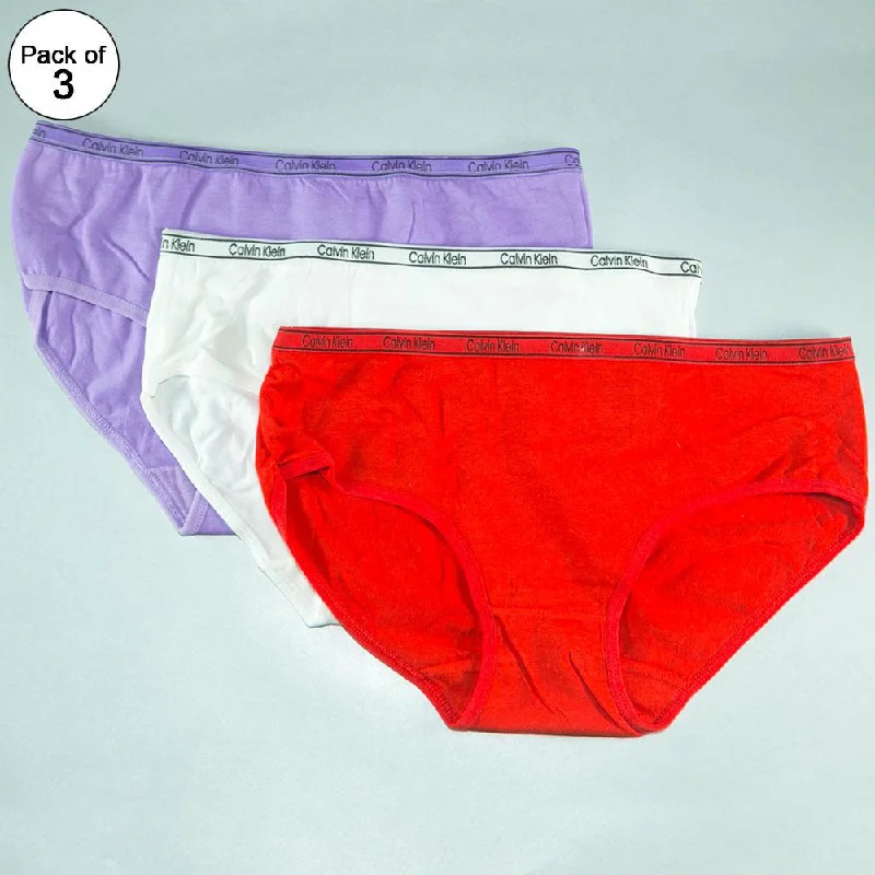 Pack of 3 - CK Plain Panty - Flourish CK Plain Panty Mix Colors - 777, 888, 999