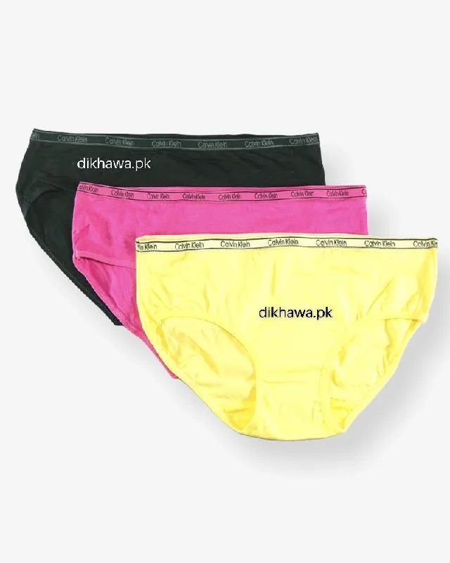 Pack of 3 - CK Plain Panty - Flourish CK Plain Panty Mix Colors - 777, 888, 999