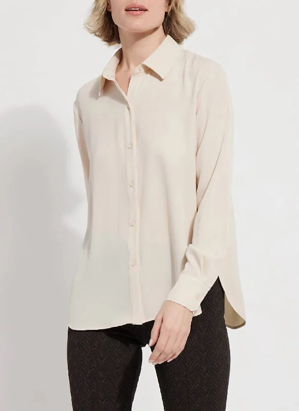 Parker Button Down Shirt In Light Almond