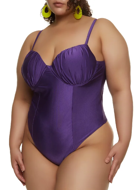 Plus Size Ruched Bustier Bodysuit