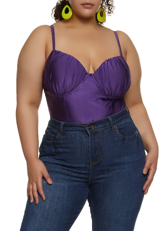 Plus Size Ruched Bustier Bodysuit