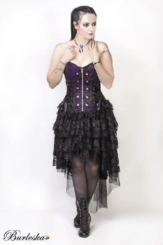 Rock Overbust Corset With Studs In King Brocade