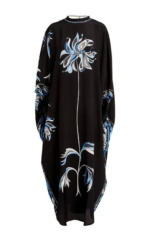 Silk Dalia Print Kaftan