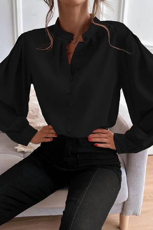 Sophie Button Down Blouse In Black