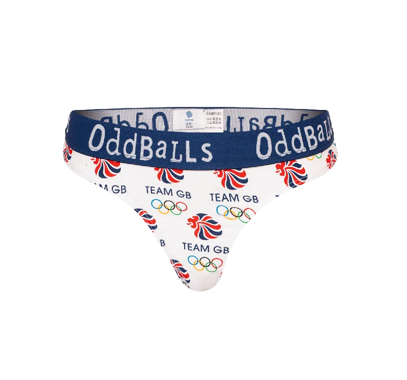 Team GB - White - Ladies Thong