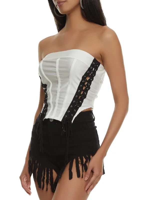 Lace Up Corset Tube Top