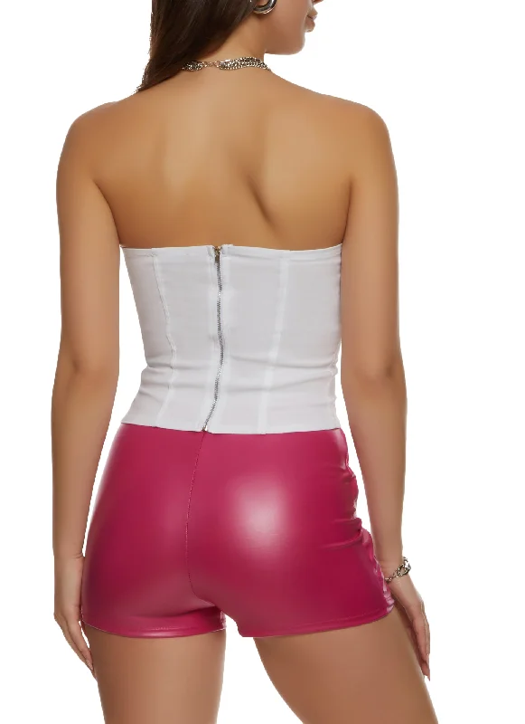 Zip Back Corset Crop Top